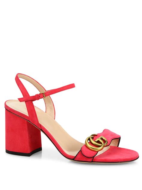 pink strappy gucci heels|gucci block heel sandals.